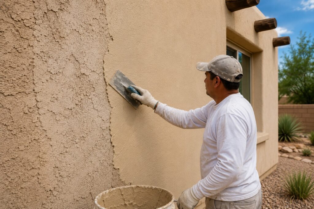 stucco-replacement -vs-repair